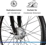 Zündapp Z510 E Bike 28 Zoll Damenfahrrad ab 155 cm mit 3 Gang Nabenschaltung und Rücktrittbremse weiß/orange – Bild 6