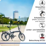 Zündapp ZF20 Speed Folder 20 Zoll Klapprad Faltrad Stadtrad Fahrrad faltbar Klappfahrrad StVZO – Bild 5
