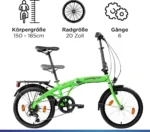 Zündapp ZF20 Speed Folder 20 Zoll Klapprad Faltrad Stadtrad Fahrrad faltbar Klappfahrrad StVZO – Bild 3