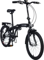 WYNN Faltrad 20 Zoll FOLD1.0 schwarz Rahmenhöhe 27 cm Damen Herren Klapprad 6 Gänge V-Brake – Bild 6