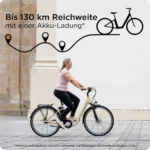 Zündapp Z510 E Bike 28 Zoll Damenfahrrad ab 155 cm mit 3 Gang Nabenschaltung und Rücktrittbremse weiß/orange – Bild 3