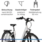 Zündapp Z510 E Bike 28 Zoll Damenfahrrad ab 155 cm mit 3 Gang Nabenschaltung und Rücktrittbremse weiß/orange – Bild 5