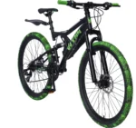 WYNN Mountainbike Fully 26 Zoll FLY1.0 schwarz-grün Rahmenhöhe 46 cm Damen Herren 21 Gänge mech. Scheibenbremse – Bild 2