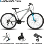 HILAND Mountainbike 27.5 Zoll MTB Herren Damen, mit 21 Gang, V-Bremse, Hardtail Fahrrad, Fahrräder für studentische Pendler, – Bild 3
