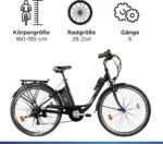 Zündapp Z505 E Bike Damen 28 Zoll Pedelec 160 - 185 cm 6 Gang Damenfahrrad – Bild 3