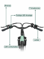 HillMiles E Bike, City E-Bike & E-Hollandrad mit 36V 13Ah Akku bis zu 80-100km, SHIMANO 7-Gang, 250W Motor&25km/h, MileCity1 – Bild 3