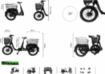 Elektro Dreirad Trike 3 Gang, Tiefeinstieg 20 Zoll schwarz, Fahrfertig, inkl. Kettenschloss und Rückspiegel – Bild 10