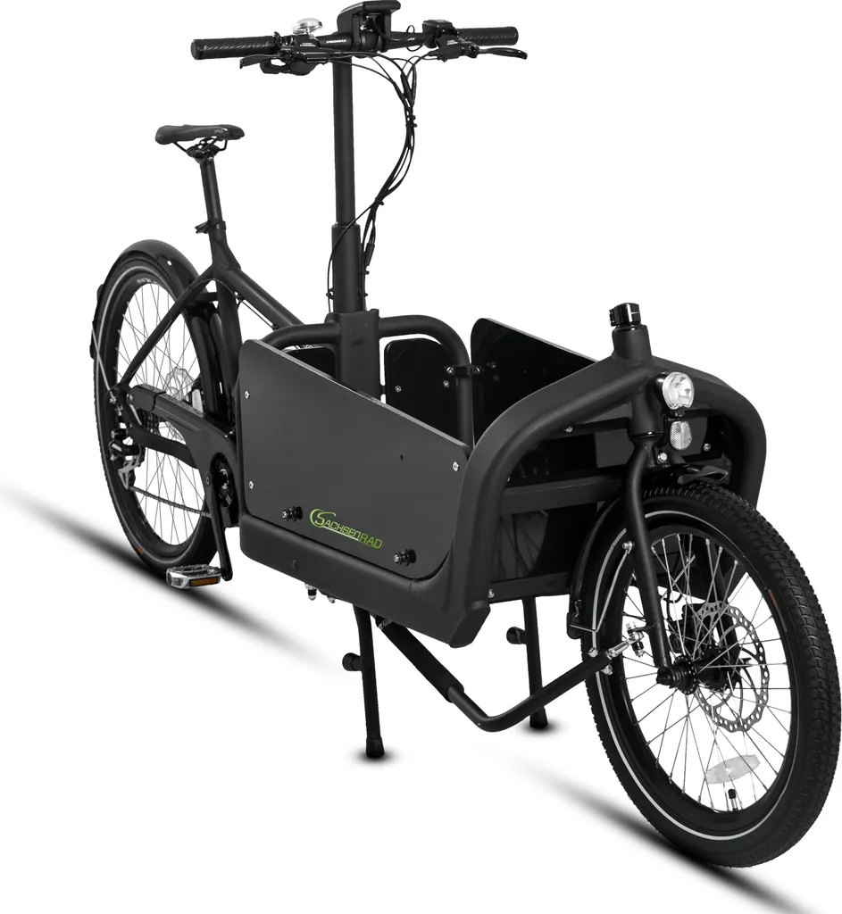 0e0740ef9d4a90fb7a9d0d5b957a289e SachsenRAD E-Lastenrad T10 Caribou, Flexible Transportbox mit Versteckter,Abschließbarer Box mit LCD Display und StVZO-Zugelassung für Kindertransport – Bild 1