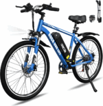 RCB E Bike RK15,Elektrofahrrad 26 Zoll mit 12Ah 36V Lithium-Akku,Elektrofahrrad für Erwachsene für Damen und Herren,7-Gäng,Reichweite bis zu 35-90Km