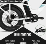 für Erwachsene, Leichter Aluminiumrahmen Elektrofahrrad, Shimano 7 Gänge mit Federgabel Ebike für Damen und Herren – Bild 5