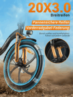 HillMiles E Bike, E-Bike Klapprad mit 36V 13Ah Akku bis zu 80-100km, 20 *3.0 Zoll, 7-Gang SHIMANO, 250W Motor & 25km/h MilePort 1 – Bild 4