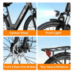 E-Bike für Erwachsene 26 36V 13Ah für Lange Reichweite bis 80KM, Elektrofahrrad 250W, 7 Gang E-Mountainbike LCD Anzeige City E-Bikes & E-Hollandräder – Bild 14