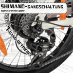 SAXXX Faltrad E-Bike Foldi, 410Wh Akku , 80 km Reichweite, Shimano Nexus 7-Gang, 250 W Hinterradmotor, 20 × 2.3″ CST, mechanische Scheibenbremse, Grau – Bild 7