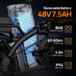 14 Zoll E-Bike Klappräder E-Bikes 250W, 25km/h, 60 km Reichweite, 36V/7.5Ah AKKU Elektrofahrrad Klappbar E-Bike City E-Bikes & E-Hollandräder Faltbar – Bild 6