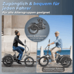E Bike Dreirad Fat Klapprad E-Bike Lastenfahrrad 20 Zoll 48V 21Ah , Hydraulische Scheibenbremsen Elektrofahrrad, Elektro Lastenfahrrad 180kg Blau – Bild 13