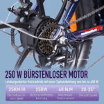 20 Zoll 18AH Elektrofahrrad Pedelec, City E-bike ,Cityräder E-Klapprad 250W Motor,25km/h,E-Bike ,klapprad,LCD-Display,APP – Bild 14