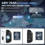 E Bike Dreirad Fat Klapprad E-Bike Lastenfahrrad 20 Zoll 48V 21Ah , Hydraulische Scheibenbremsen Elektrofahrrad, Elektro Lastenfahrrad 180kg Blau – Bild 10