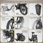 203.0Zoll LCD Fat Faltbar E- Bike E-Mountainbike Elektrofahrrad 20Ah Bis 120Km SHIMANO 7 25kmh E Klapprad , Elektrofahrrad E-Hollandräder – Bild 10