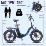 20 Zoll 18AH Elektrofahrrad Pedelec, City E-bike ,Cityräder E-Klapprad 250W Motor,25km/h,E-Bike ,klapprad,LCD-Display,APP – Bild 13