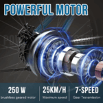 RCB E Bike RK15,Elektrofahrrad 26 Zoll mit 12Ah 36V Lithium-Akku,Elektrofahrrad für Erwachsene für Damen und Herren,7-Gäng,Reichweite bis zu 35-90Km – Bild 4
