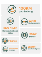HillMiles E Bike, City E-Bike & E-Hollandrad mit 36V 13Ah Akku bis zu 80-100km, SHIMANO 7-Gang, 250W Motor&25km/h, MileCity1 – Bild 5