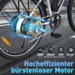 HITWAY E-Bike 28 Zoll Elektrofahrrad, Pedelec 36V/13Ah 468 Wh, MTB,7 Gang, 25km/h, Heckmotor, Kettenschaltung, LCD Display, E-Citybike Damen Herren – Bild 2