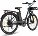 E-Bike 26 Zoll 158 - 198 cm Pannensichere Reifen 36 V 20,3 Ah 730,8 Wh bis zu 160 - 200 km Wasserdicht IP54 mit 7 Gang, Schwarz – Bild 5